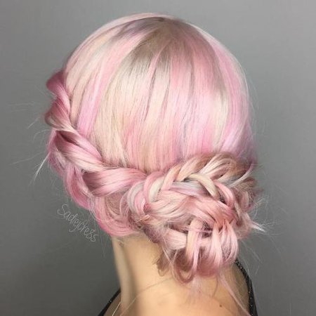 Pink Hair- Braided Bun