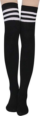 Amazon.com: Womens Stripe Thigh High Socks - Leg Warmer Dresses Over Knee High Stockings Cosplay Socks（black）: Clothing