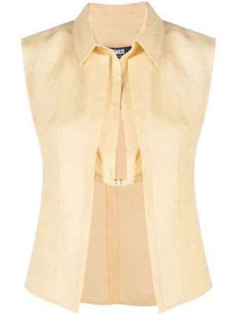 Jacquemus layered open blouse yellow 211SH13211101230 - Farfetch