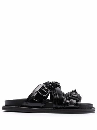 Shop Simone Rocha embellished leather sandals with Express Delivery - FARFETCH