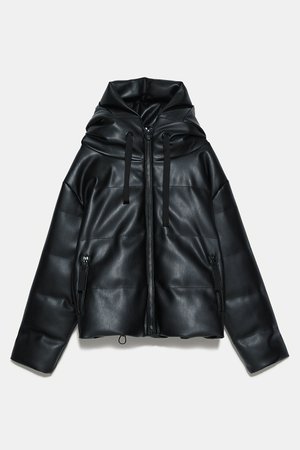 FAUX LEATHER JACKET - Leather Jackets- puffer