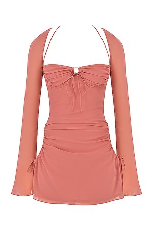 Clothing : Mini Dresses : 'Baby' Pink Cutout Halter Mini Dress