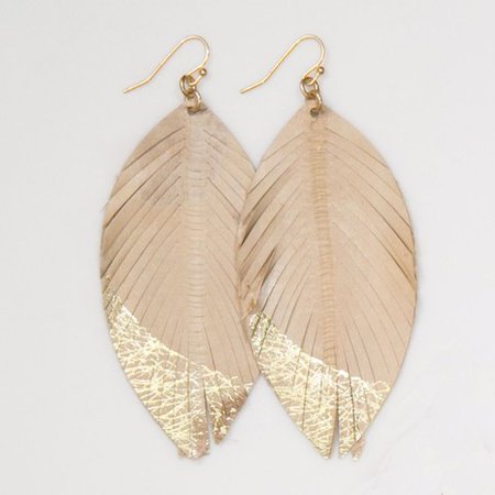 gold feather earrings - Google Search