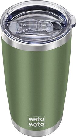 Amazon.com | WETOWETO 20oz Tumbler, Stainless Steel Vacuum Insulated Water Coffee Tumbler Cup, Double Wall Powder Coated Spill-Proof Travel Mug Thermal Cup for Home Outdoor (Navy Blue, 1 Pack): Tumblers & Water Glasses