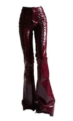 dark burgundy  red vinyl pvc leather pants