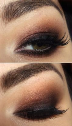 dark brown smokey eye w/ smudgy black winged liner (@jennivae) #makeup #Wingedliner | Темный макияж глаз, Макияж для карих глаз, Темный макияж
