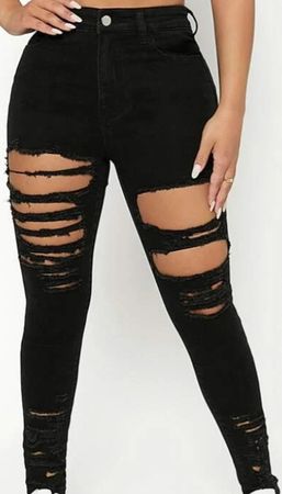 Shein Black Ripped Jeans