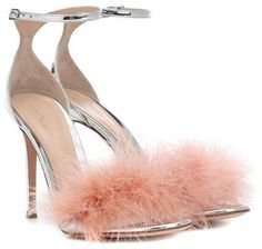Gianvito Rossi Bliss 100 feather-trimmed sandals