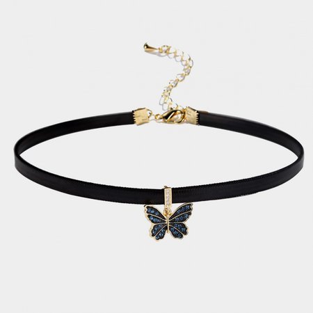 Caromay Attractive Butterfly Blue Choker Necklace (X1932) - 0cm