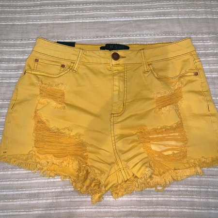 Yellow Ripped Shorts