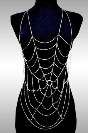spider web bodychain !!