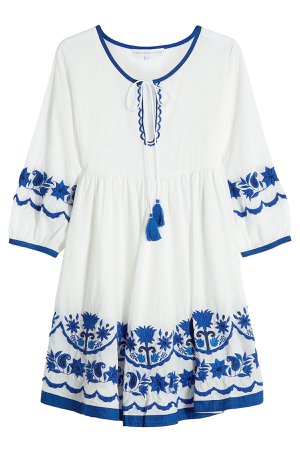 Embroidered Cotton Mini Dress Gr. S