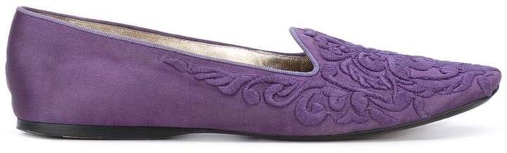 Pre-Owned embossed ballerina flats