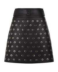 Lyst - Elie Saab Eyelet Embellished Skirt in Black