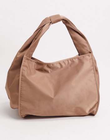 ASOS DESIGN soft knot shoulder tote bag in mink | ASOS