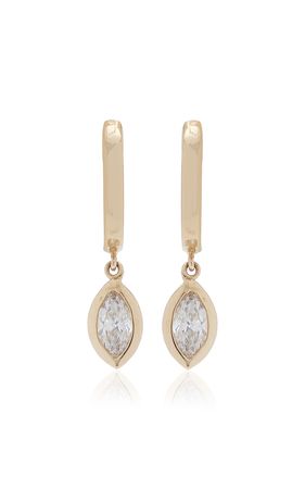 14k Yellow Gold Diamond Huggie Earrings By Vrai | Moda Operandi