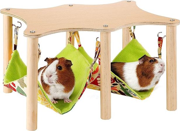 Amazon.com: Alphatool Guinea Pigs Hammock with Natural Wooden Stand- Large Warm Hanging Hammock Bed for Piggies Chinchilla Hamster Bunny Ferrets Hiding Sleeping : Pet Supplies