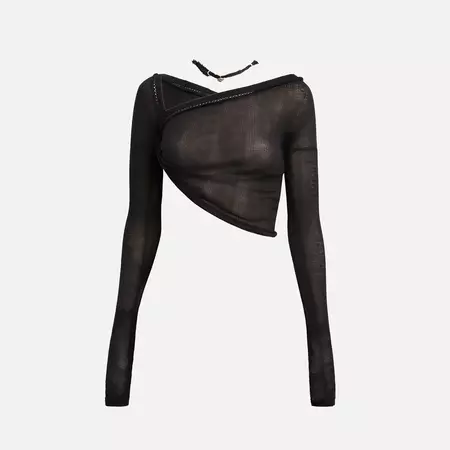 Hyein Seo Twisted Long Sleeve With Necklace - Black – Kith
