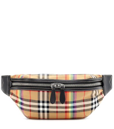 Rainbow vintage check belt bag