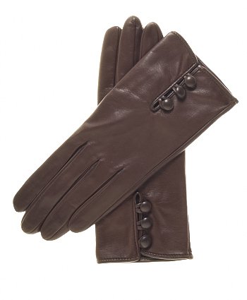 Women's Italian Silk Lined Lambskin Leather Gloves with Buttons By Fratelli Orsini | Free USA Shipping at Leather Gloves Online