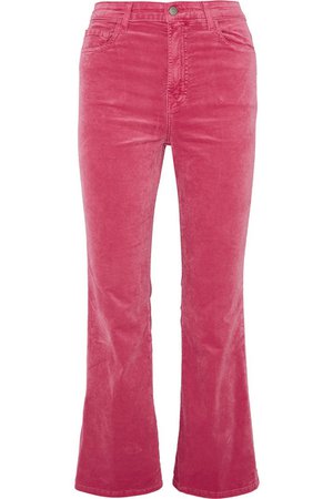 J Brand | Julia cropped cotton-blend velvet flared pants | NET-A-PORTER.COM