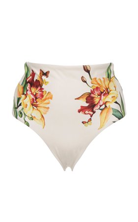 Alicia Nature-Print High-Waisted Bikini Bottom by Agua by Agua Bendita | Moda Operandi