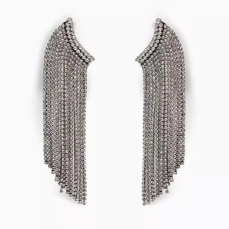 Secret Silver Waterfall rhinestone earrings  – classic californian