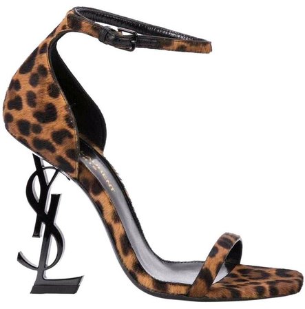 saint laurent heels with leopard print