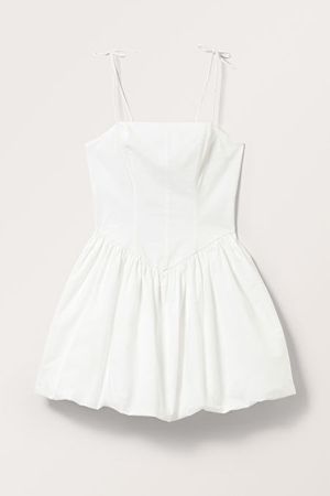 Short Poplin Mini Dress - White - Monki WW