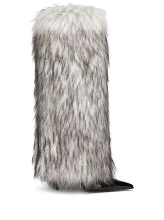 Dolce & Gabbana faux-fur knee-high Boots - Farfetch