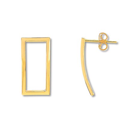 gold rectangle earrings - Google Search