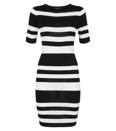Black Stripe Mini Bodycon Dress | New Look