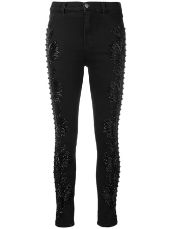 Amen Bead Embroidered Skinny Jeans - Farfetch