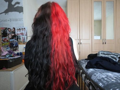 half red and half black hair - Google Search