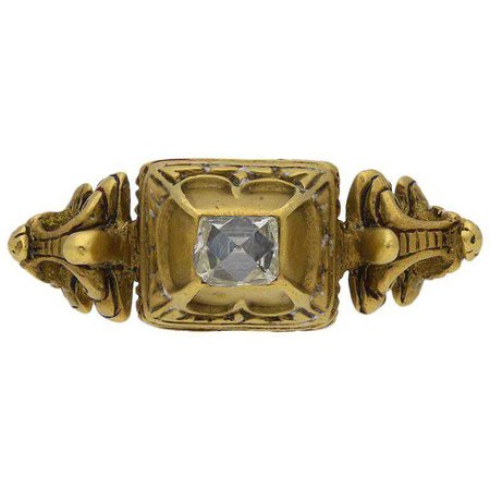 Antique Renaissance 16th Century Diamond Gold Ring For Sale at 1stdibs