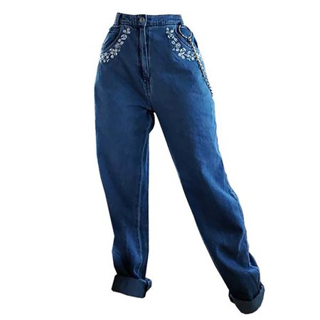 Floral Embroidered Mom Jeans - Boogzel Apparel
