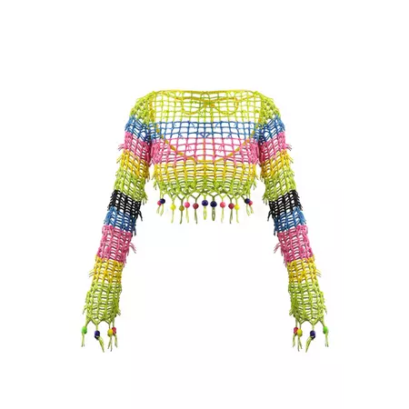 Bonet Multi Colour Crochet Beaded Top | Elsie & Fred | Wolf & Badger