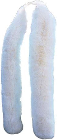 Tngan Faux Fox Fur Collar Scarf Neck Warmer Women Stole Long Scarves Shawl Wrap White&Brown at Amazon Women’s Clothing store