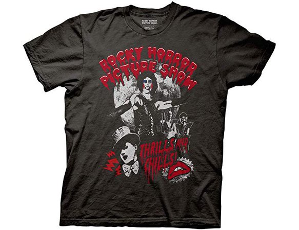 Amazon.com: Ripple Junction The Rocky Horror Picture Show Thrills and Chills Adult T-Shirt Small Heather Black: Clothing