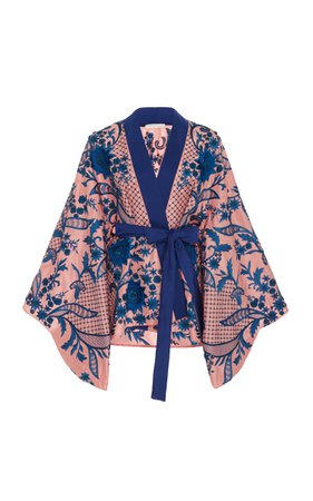 Embroidered Belted Silk Kimono Jacket by Naeem Khan | Moda Operandi