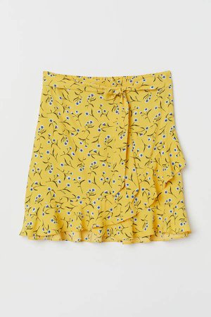 H&M+ Flounced Skirt - Yellow