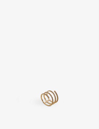 LA MAISON COUTURE - Sandy Leong Coil recycled 18ct rose-gold and 0.63ct diamond ring | Selfridges.com