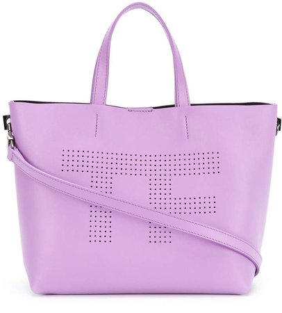 perforated logo shopper tote