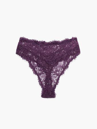 Romantic Corded Lace High-Waist Thong Panty in Purple | SAVAGE X FENTY