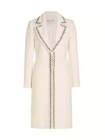 Shop Alice + Olivia Bret Embellished Tweed Long Blazer | Saks Fifth Avenue