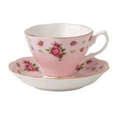 Pink floral teacup