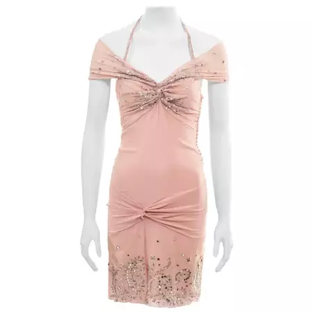 Christian Dior by John Galliano pink silk embellished evening dress, ss 2004 For Sale at 1stDibs