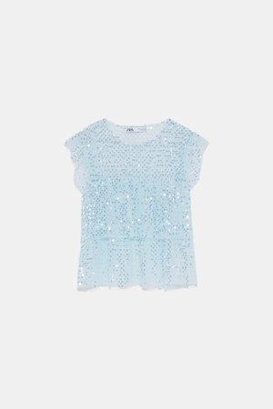 SEQUIN RUFFLED TOP - View All-SHIRTS | BLOUSES-WOMAN | ZARA United States