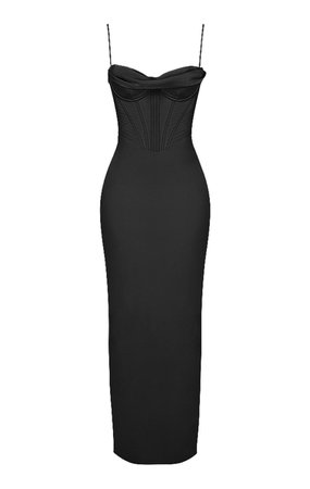 House of CB | 'Charmaine' Black Corset Maxi Dress