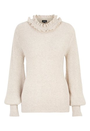 BUBBLEROOM Sally knitted sweater Beige melange - Bubbleroom